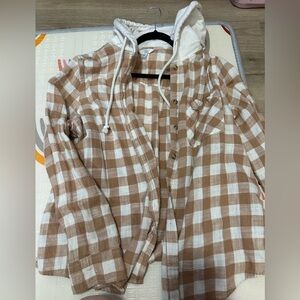 Thin flannel. Barely worn